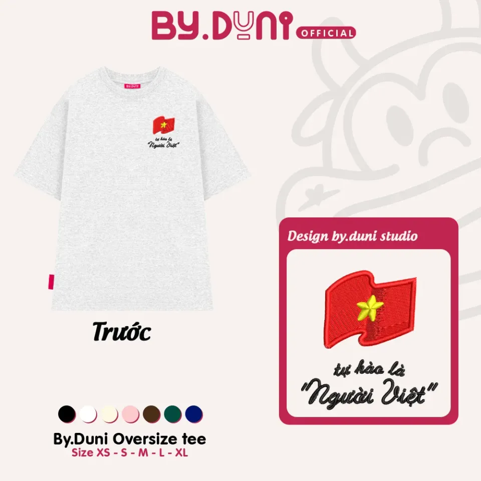 Áo thun BY.DUNI thêu LÁ CỜ TỰ HÀO LÀ NGƯỜI VIỆT NAM – By.Duni