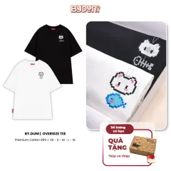 Áo thun BY.DUNI thêu Pixel Cat & Fish – Ảnh bìa