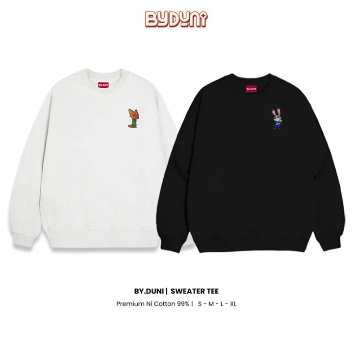 By.Duni Embroidered Rabbit & Fox Sweater V.1 – By.Duni