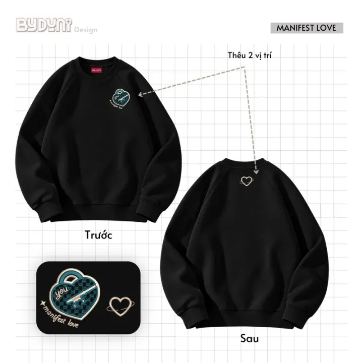 Áo Sweater BY.DUNI thêu MANIFEST LOVE – By.Duni