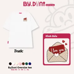 Áo thun BY.DUNI thêu LOVE LETTER – Trắng