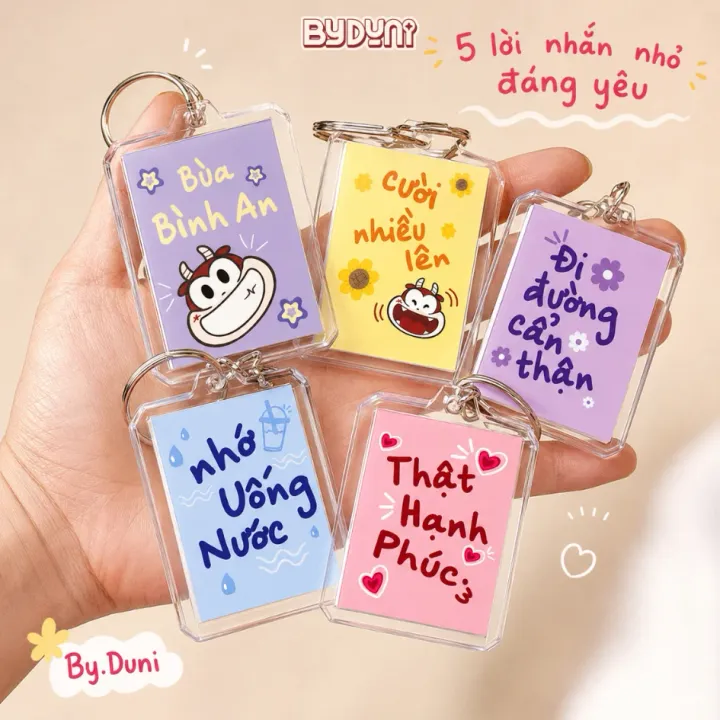 By.Duni Couple Acrylic Keychain, Motivational Message, Bag Charm, Gift for Loved Ones, Double-Sided Print – By.Duni