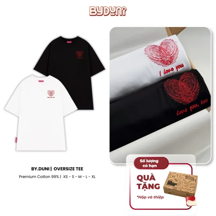 By.Duni T-shirt: Embroidered Fingerprint Heart – By.Duni