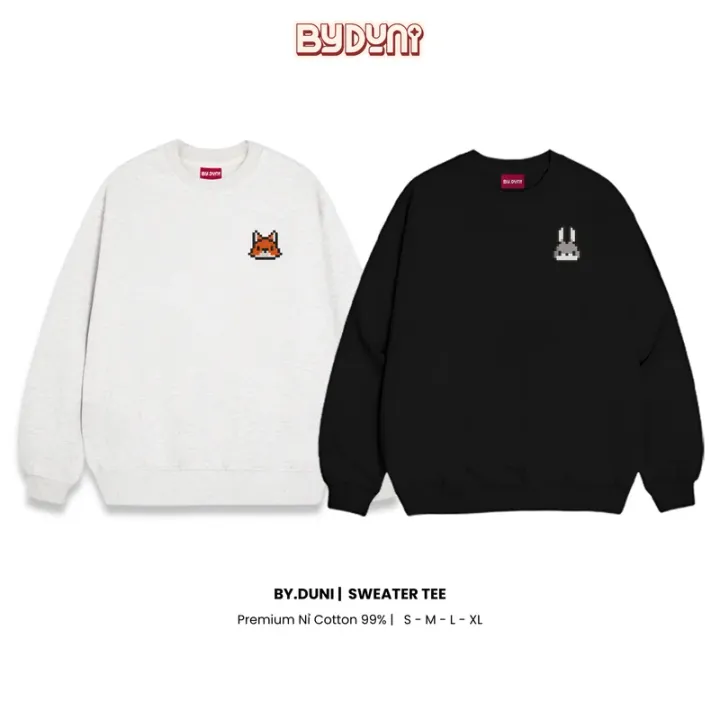 By.Duni Sweater with Rabbit & Fox V.2 Embroidery – By.Duni